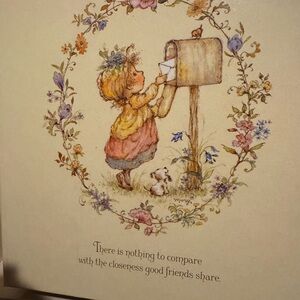 Charming Floral Art Print with Child and Mailbox